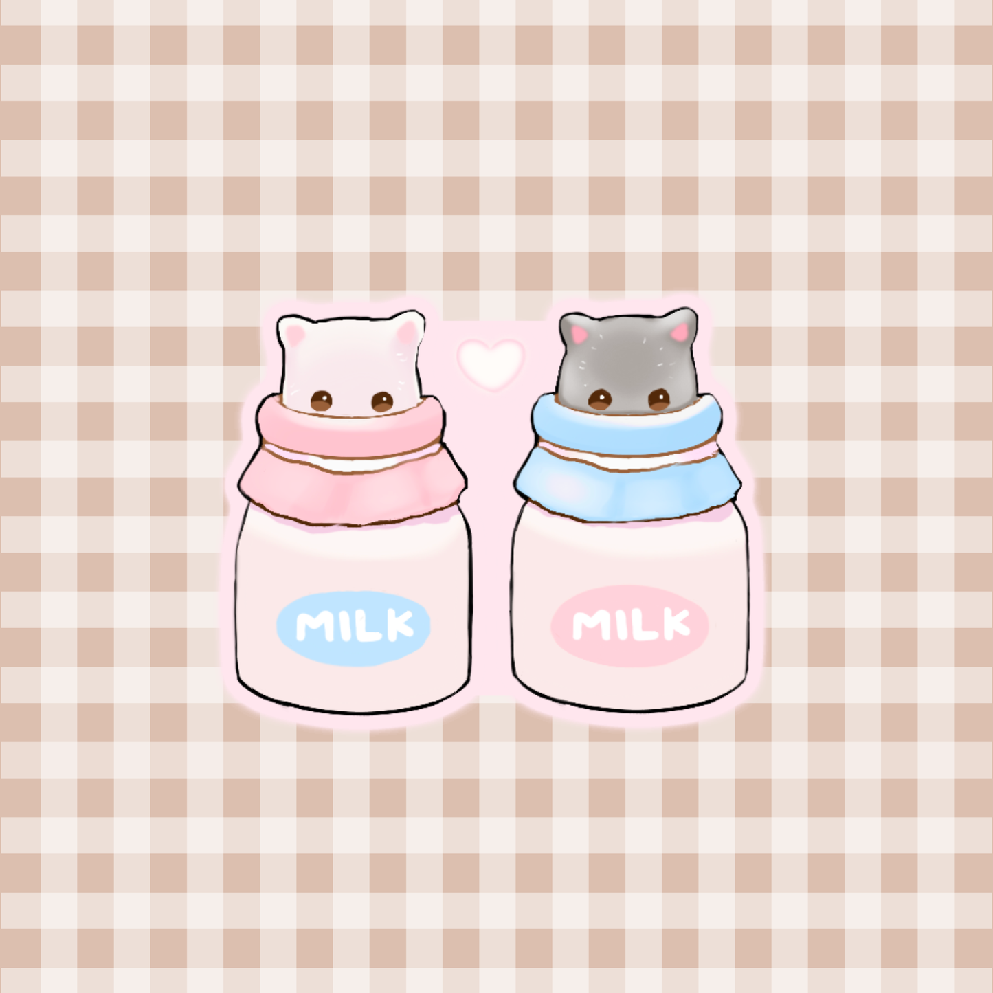 sticker - cutie milk bottles
