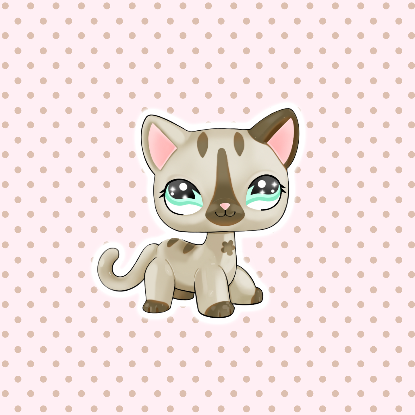 sticker - lps grey cat