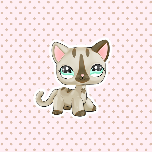 sticker - lps grey cat