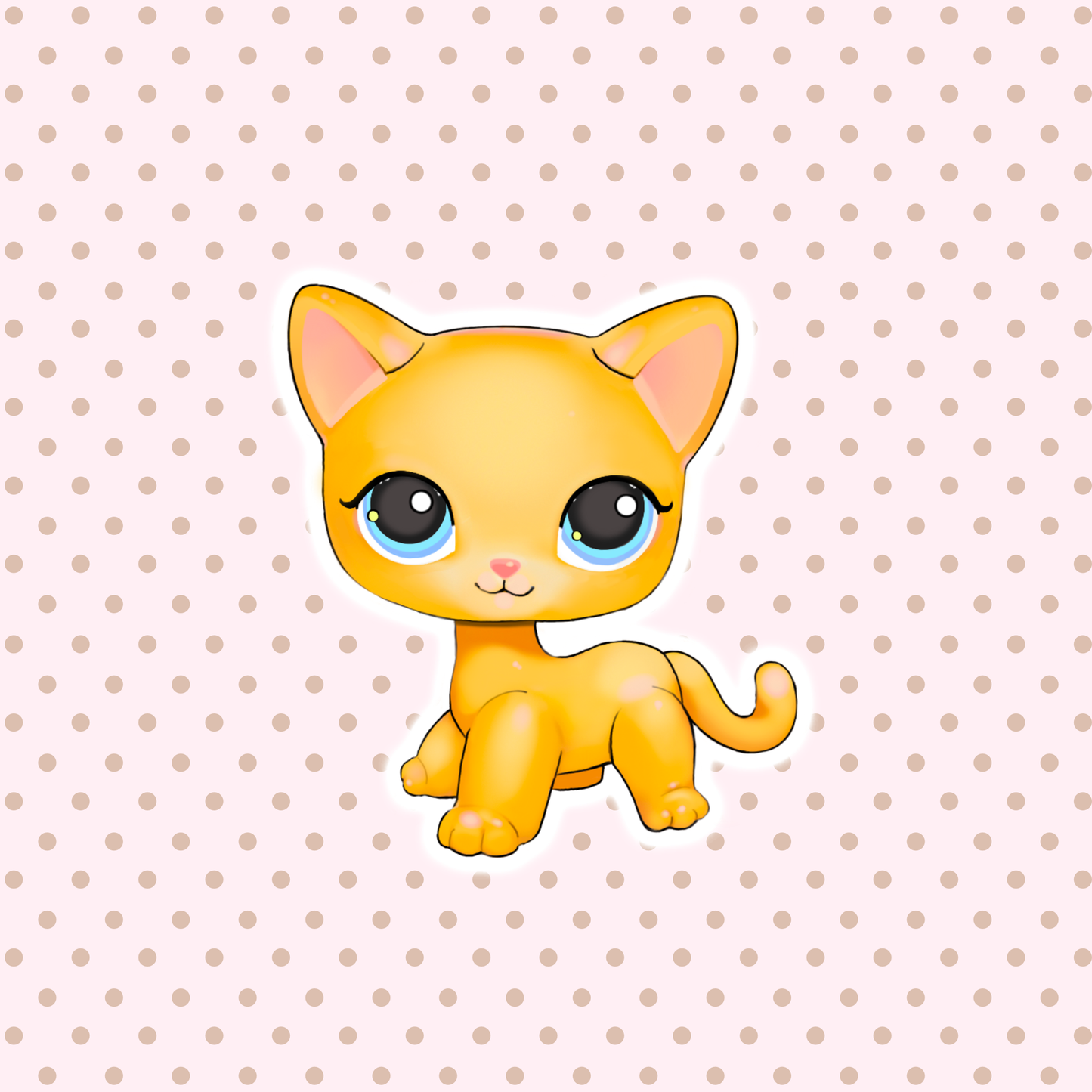 sticker - lps orange cat