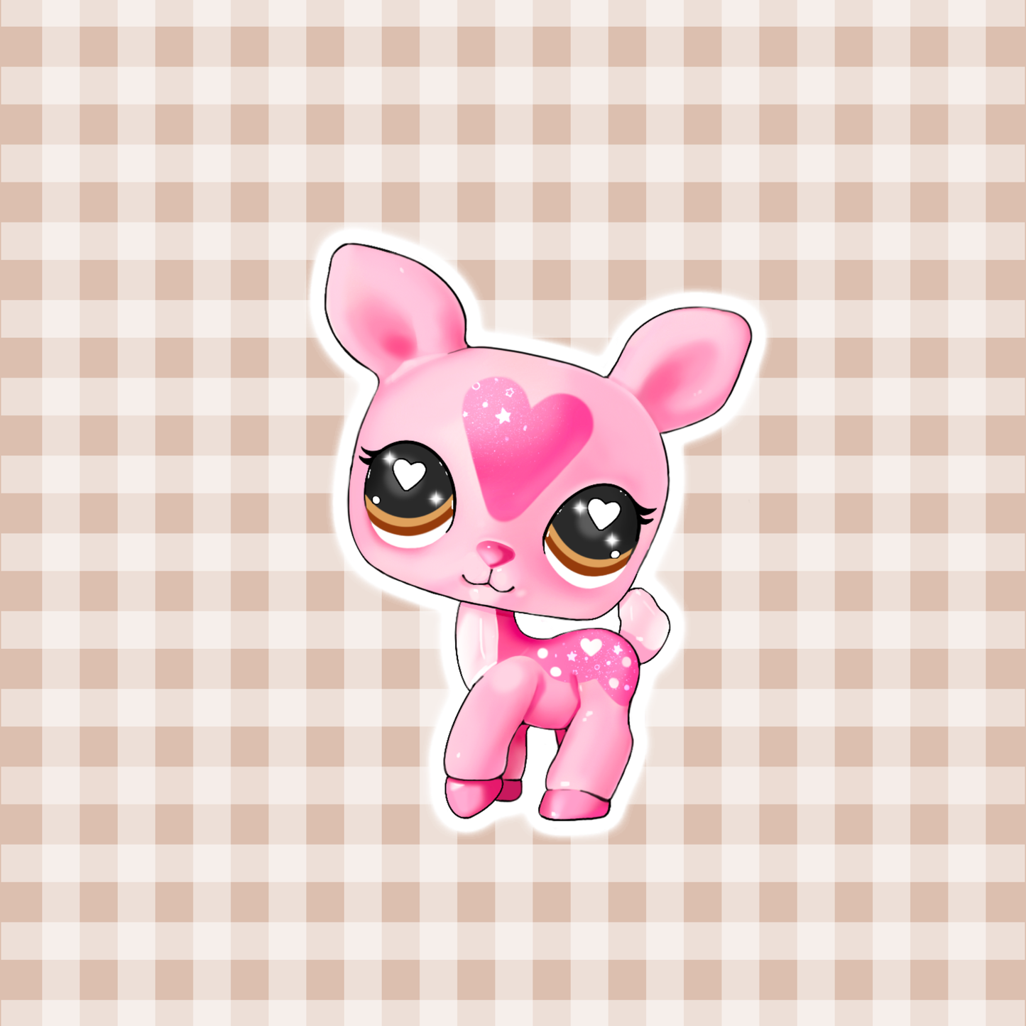 sticker - lps pink deer