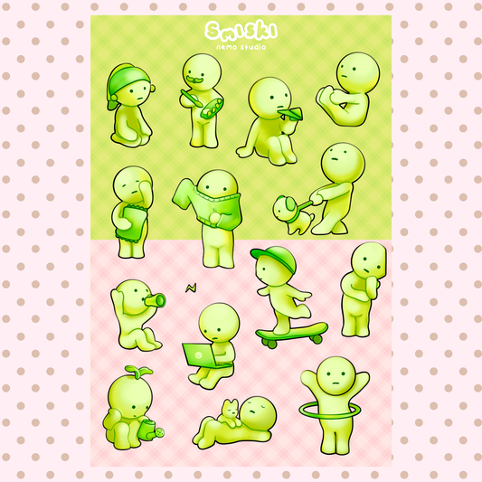 sticker sheet - smiski