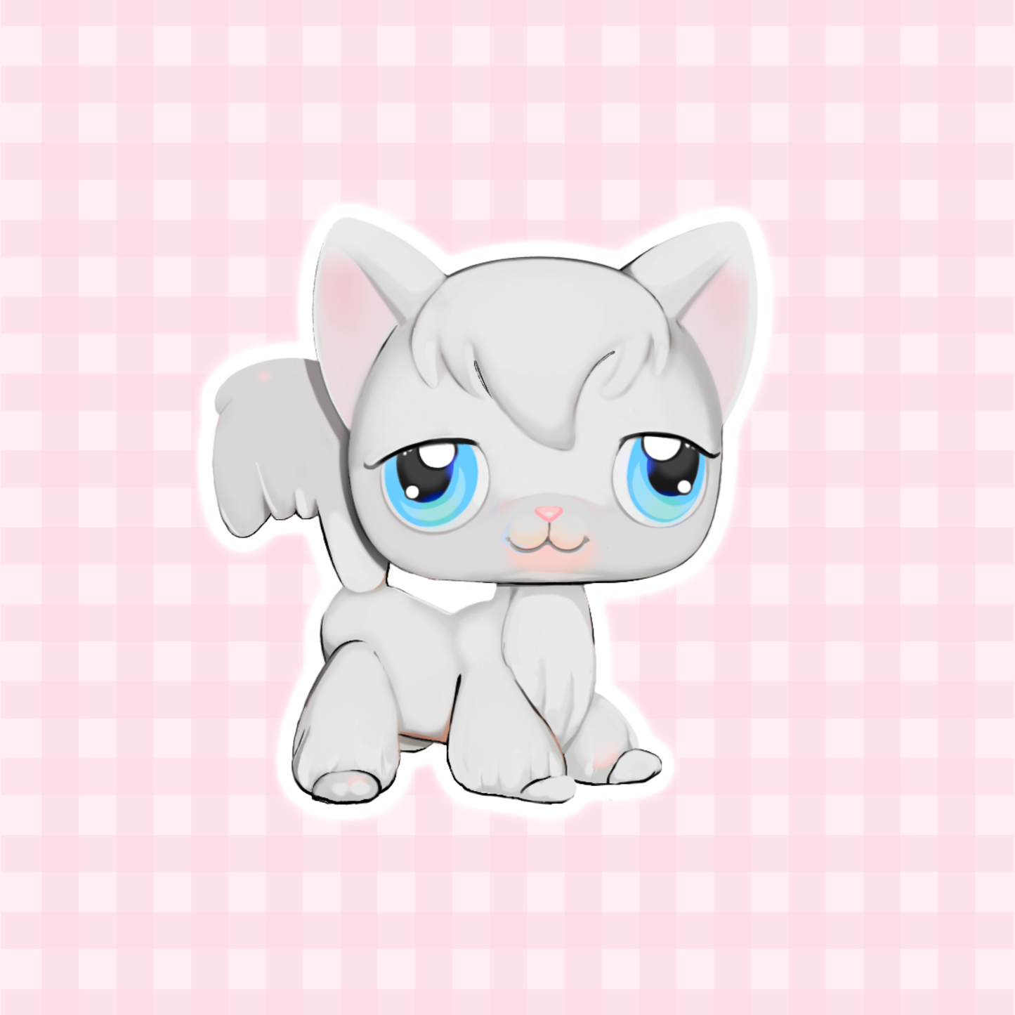 sticker - lps white cat